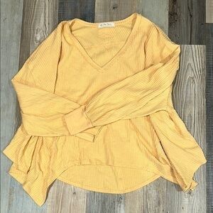 Yellow V-Neck Women's Top